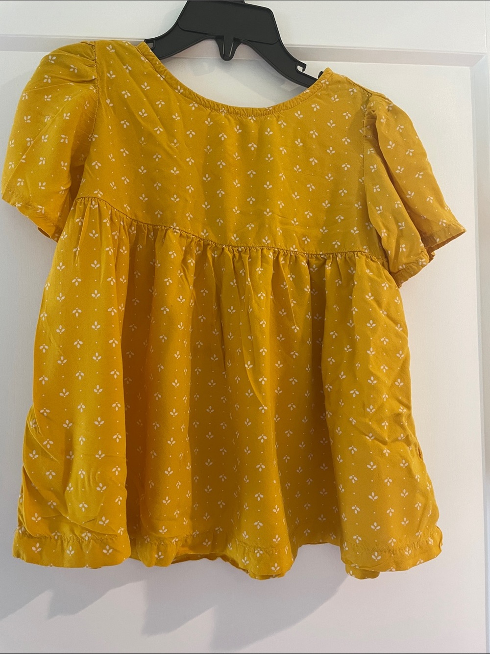 Old Navy Girls' Mustard Yellow Short-Sleeve Peasant Top